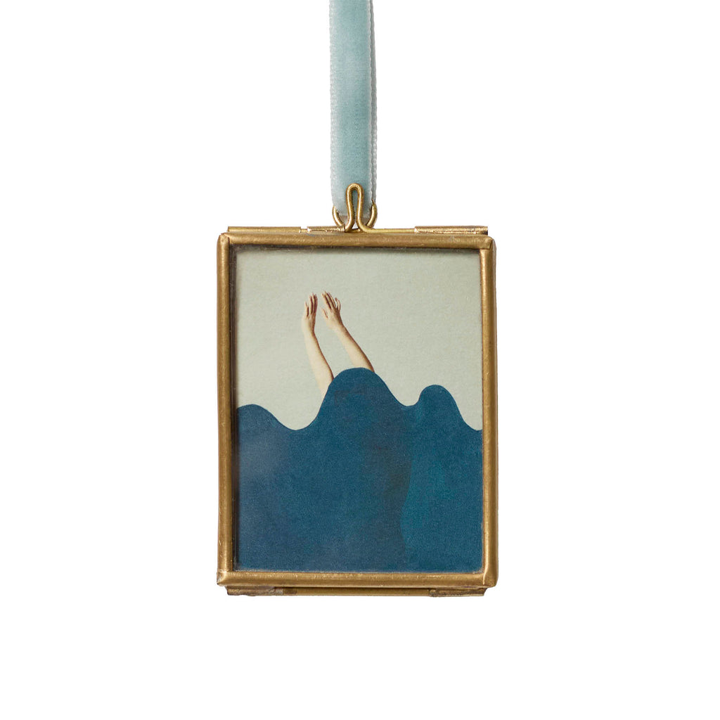 Dive - Mini Print in Hanging Brass Frame