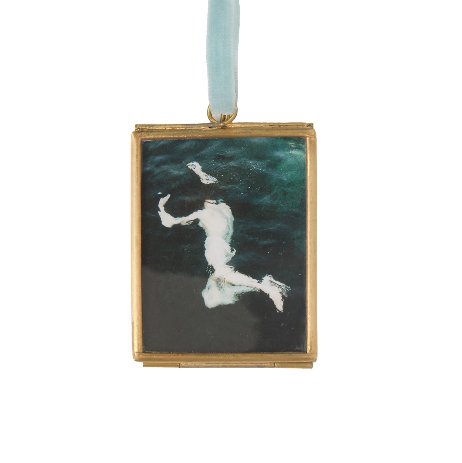 The Swimmer - Mini Print in Hanging Brass Frame