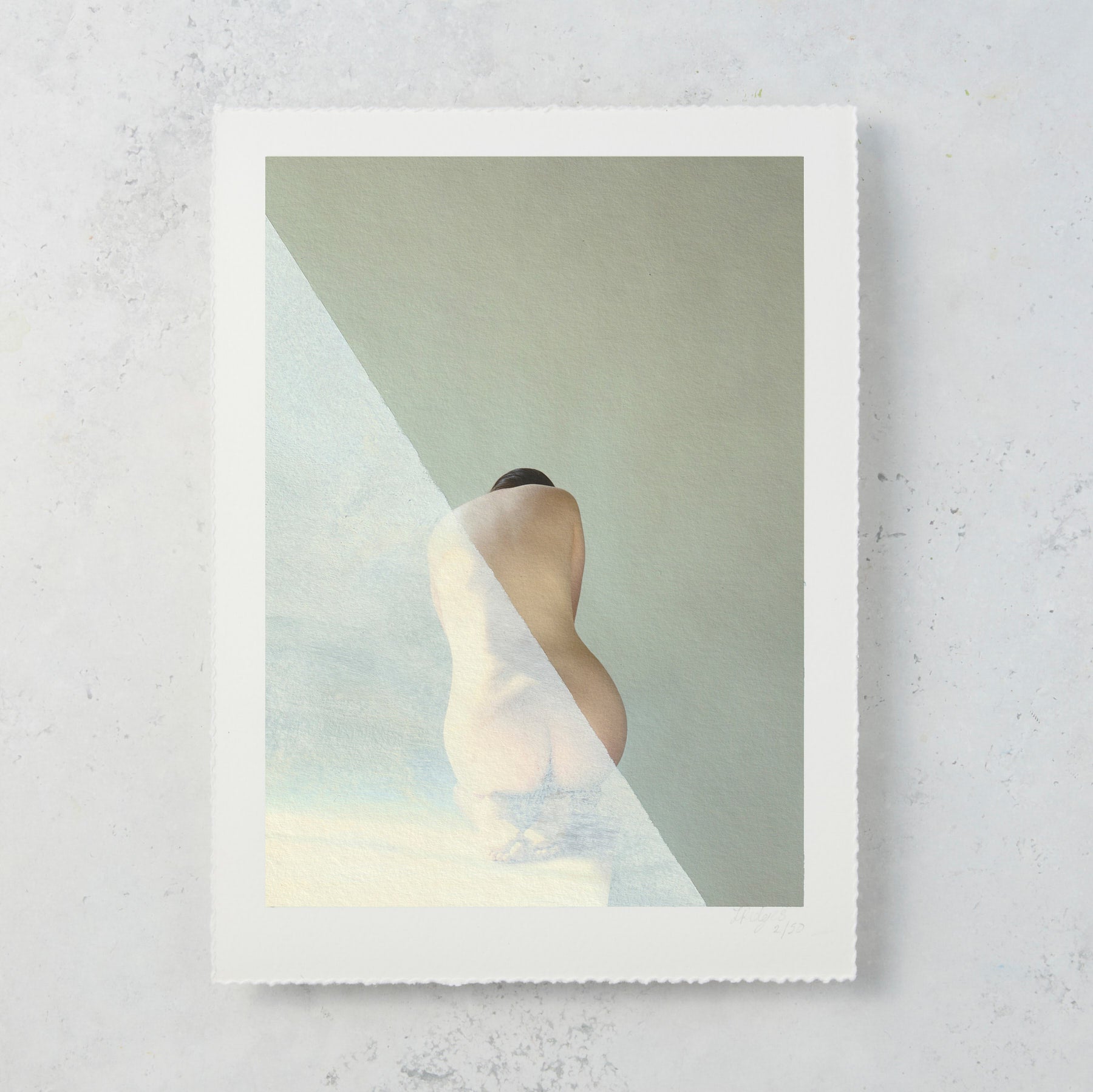 Half Girl Half Mist - Original Hand Painted Art Print