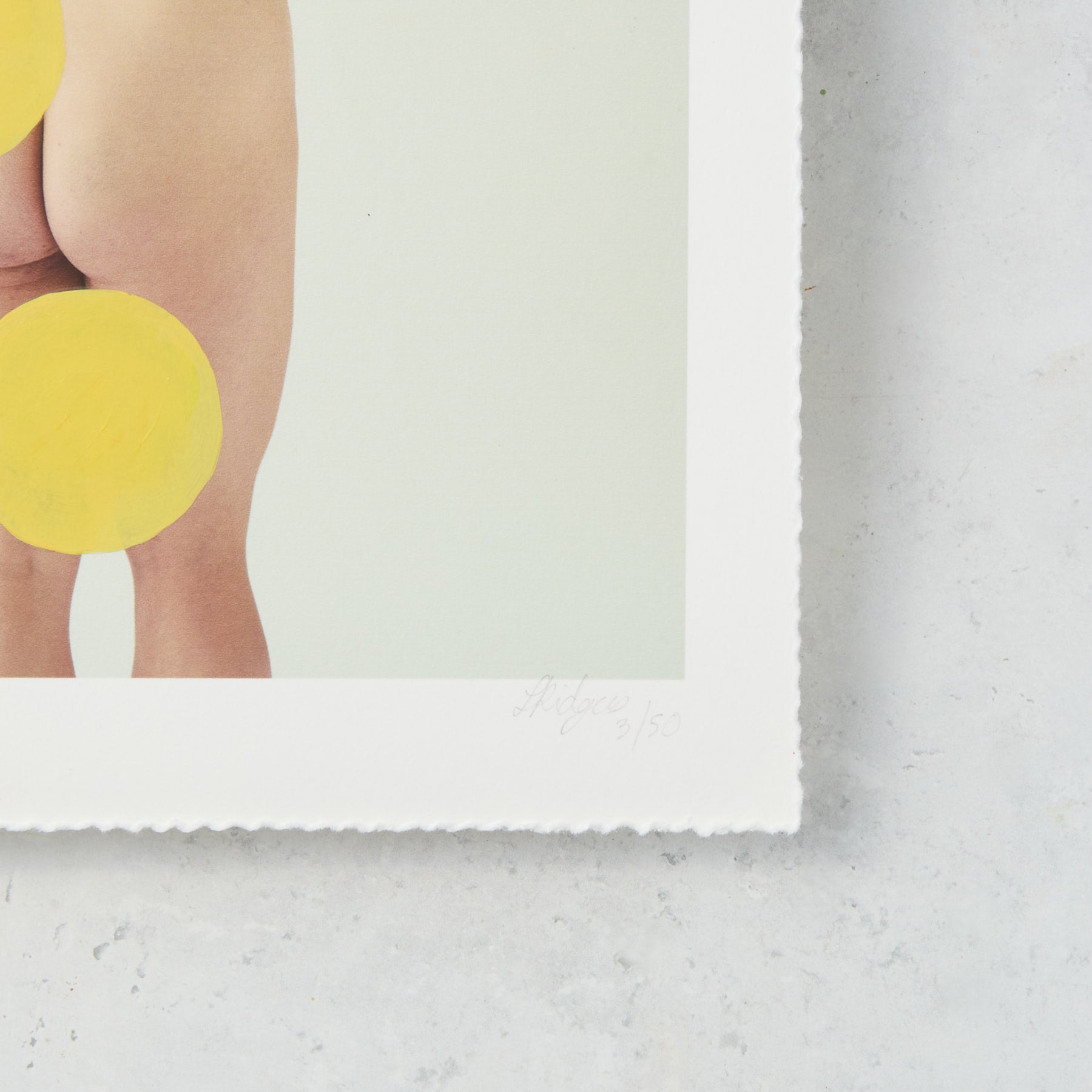 Half Girl Yellow Dots - Original Hand Painted Art Print