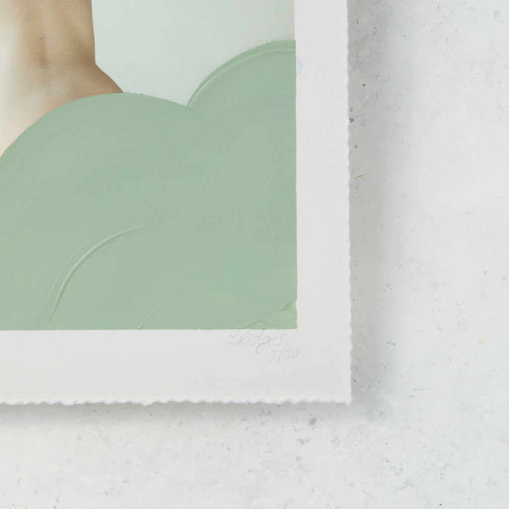 Half Girl Green Hills - Original Art Print