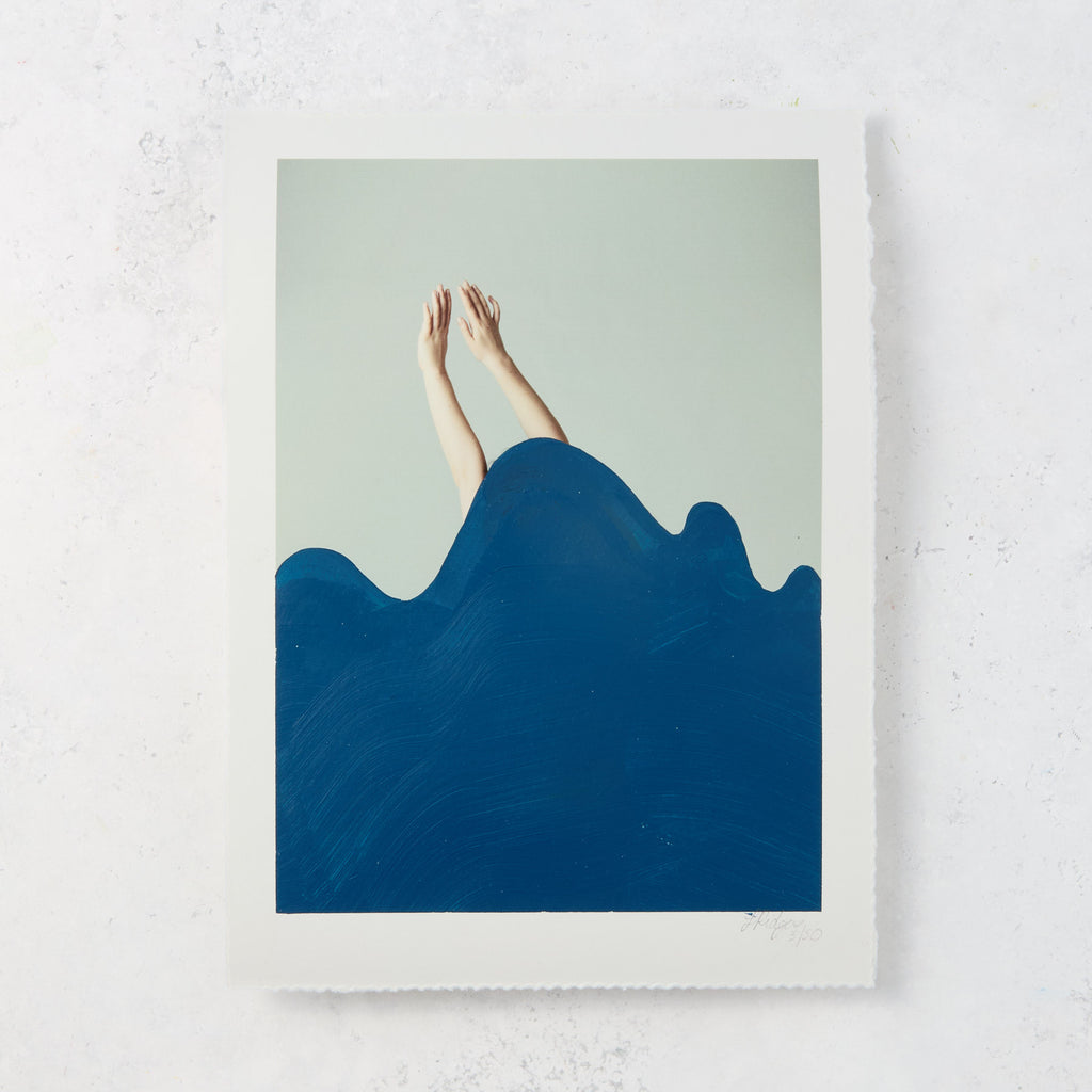 Half Girl Dive - Original Hand Painted Art Print