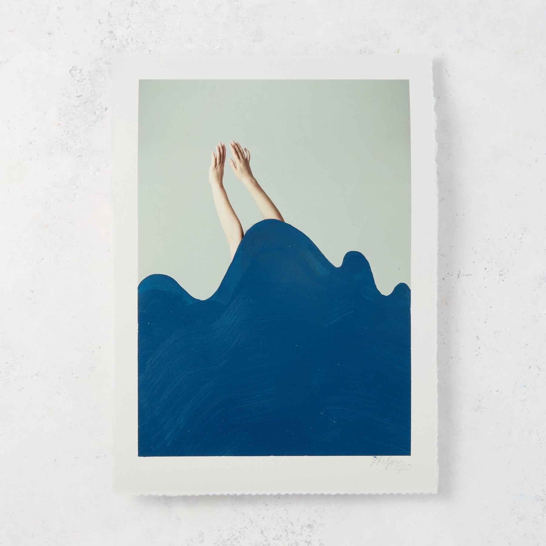Half Girl Dive - Original Hand Painted Art Print