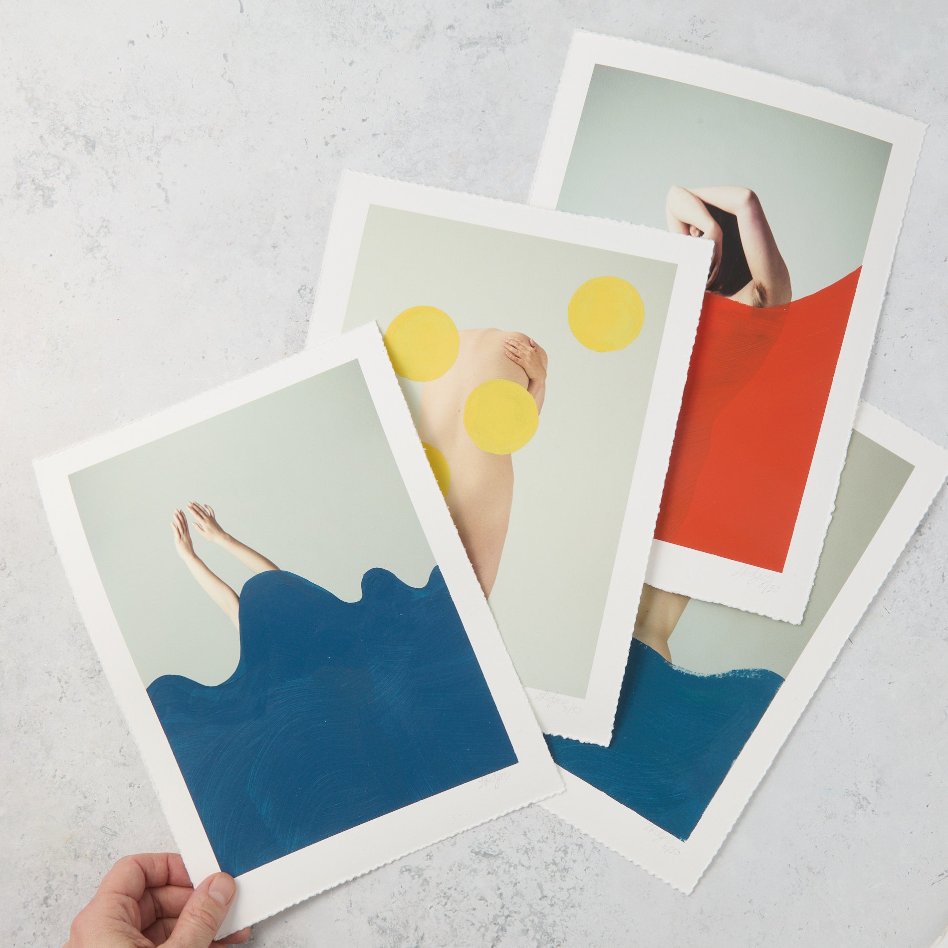 Half Girl Dive - Original Hand Painted Art Print