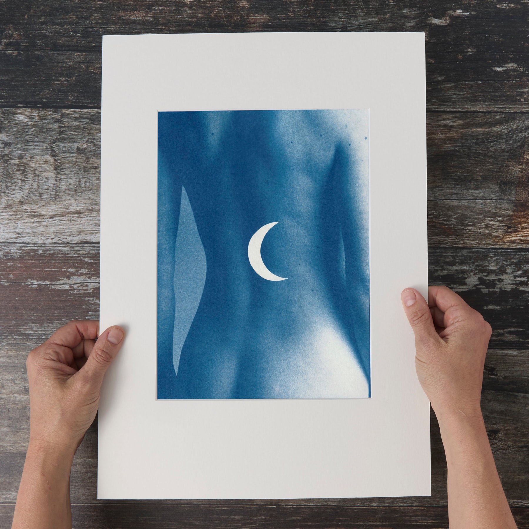 Paper Moon - Original Cyanotype Print Print