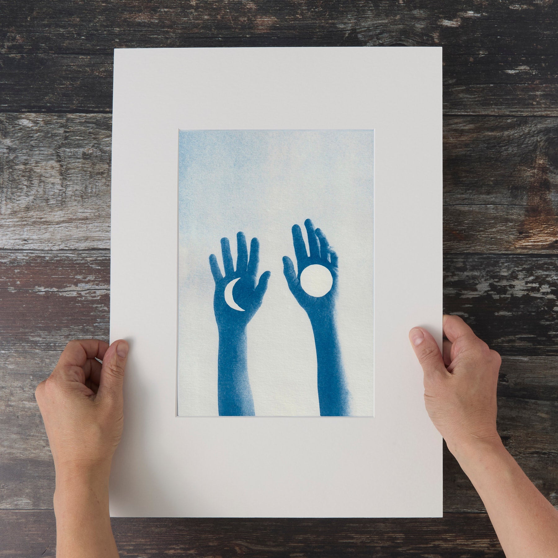 Moon Hands - Original Cyanotype Print