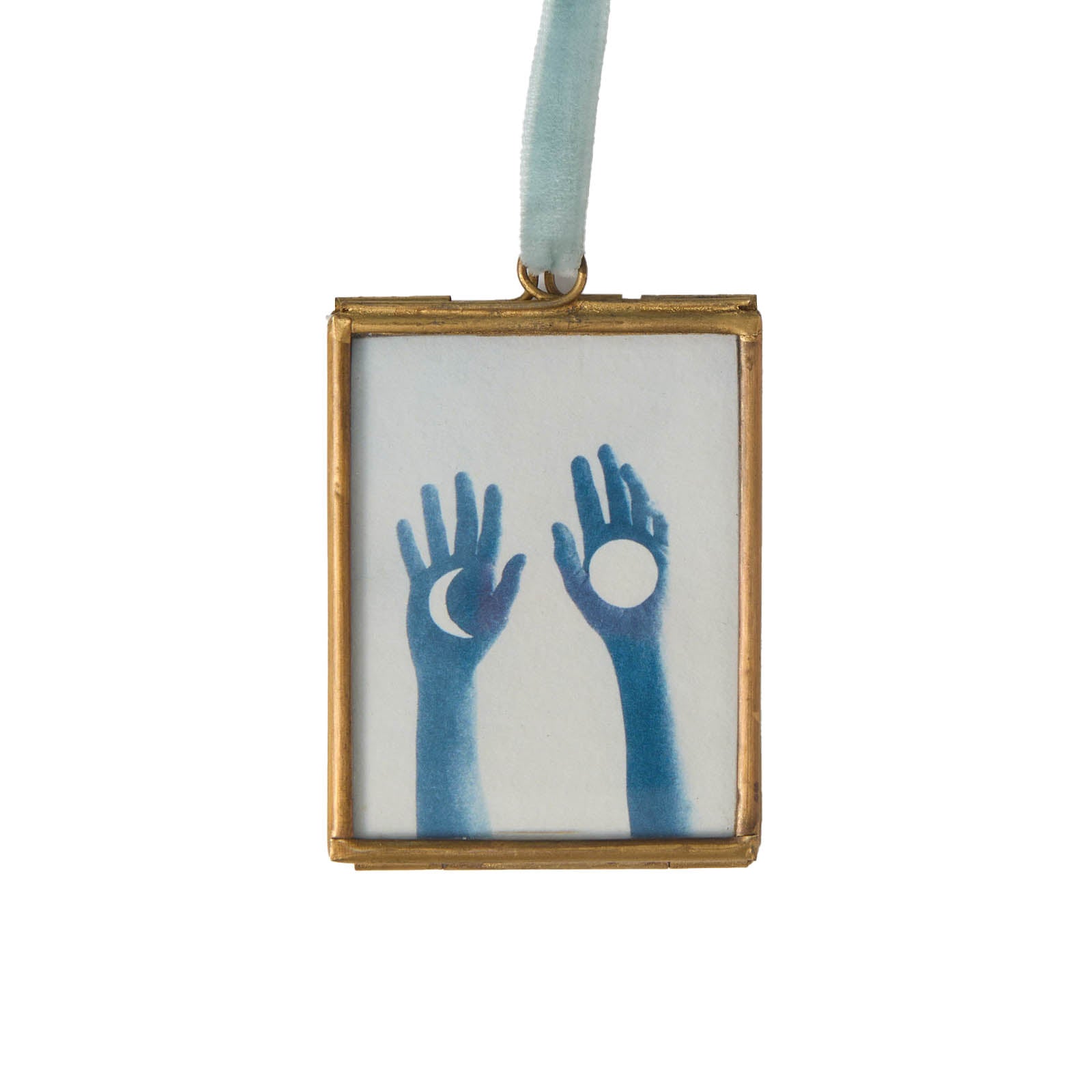 Bue Moons - Mini Print in Hanging Brass Frame