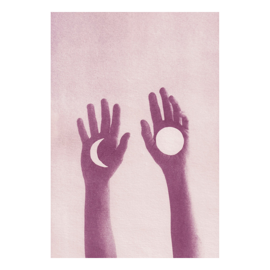 Moon Hands in Pink - Digital Print