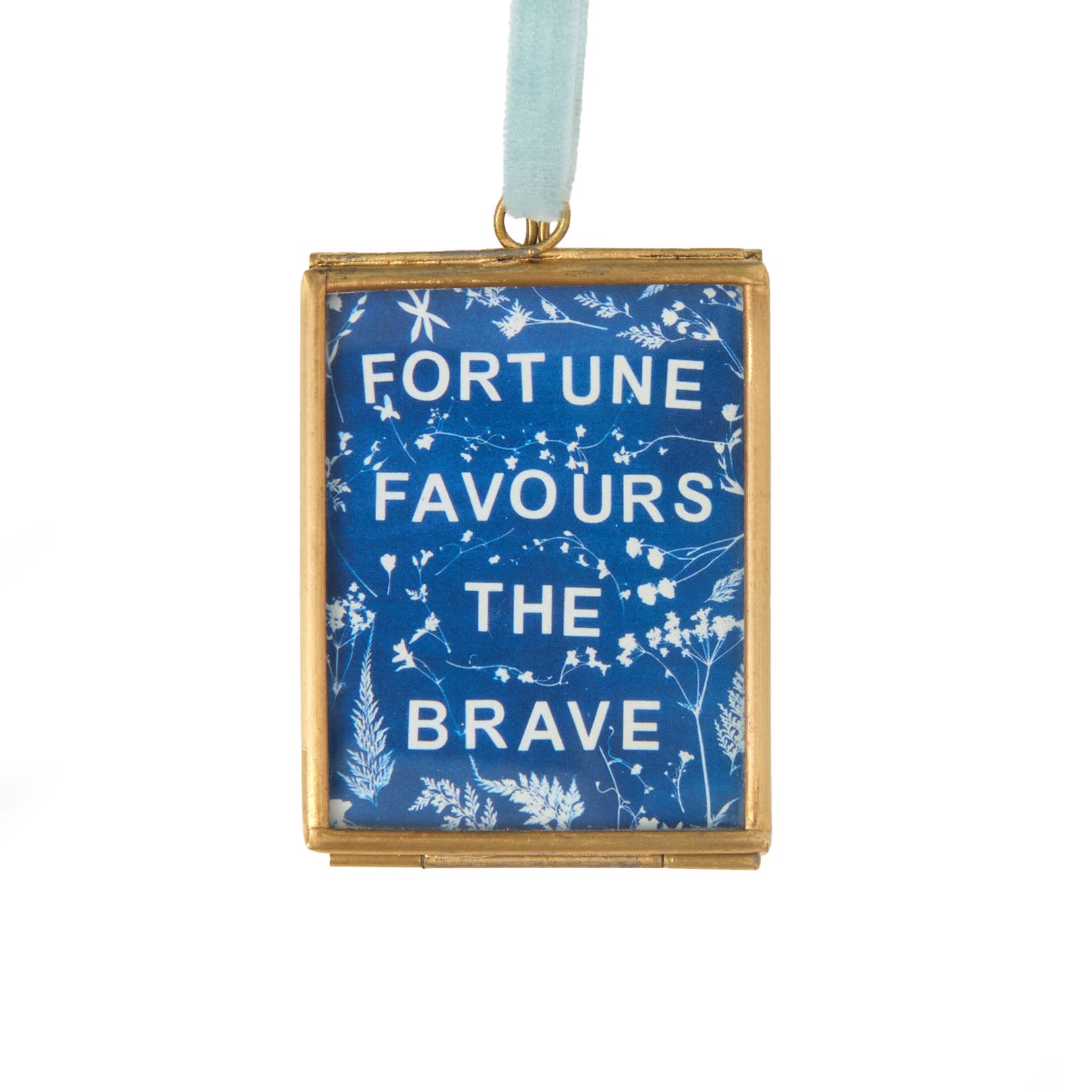 Fortune Favours The Brave - Mini Print in Hanging Brass Frame
