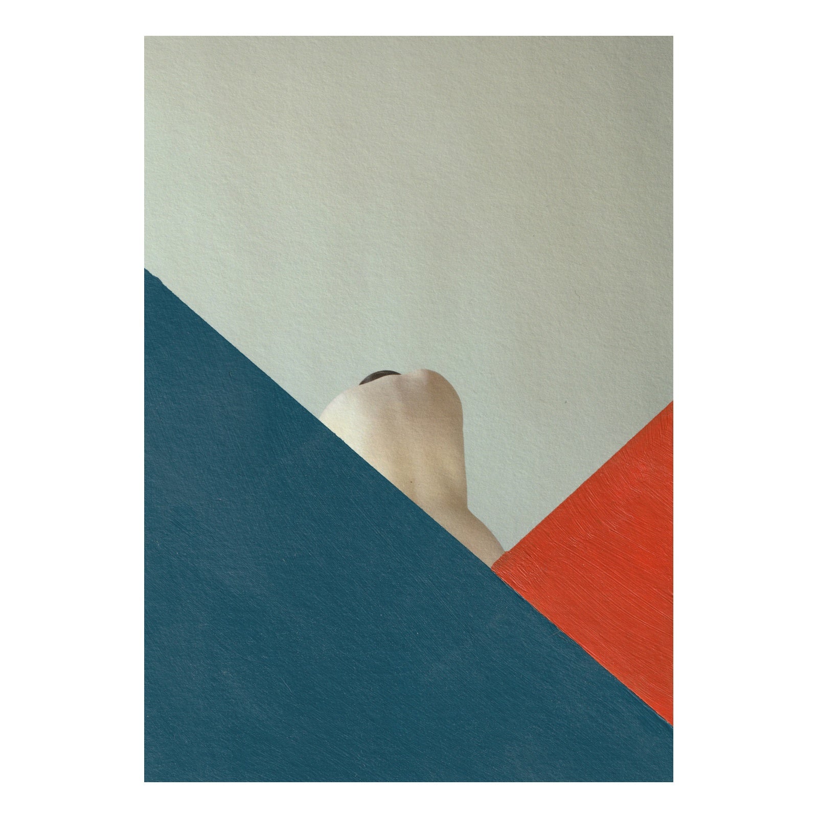 Half Girl Geometric Shape - Original Hand Painted Art Print