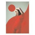 Half Girl Red Sun - Original Hand Painted Art Print