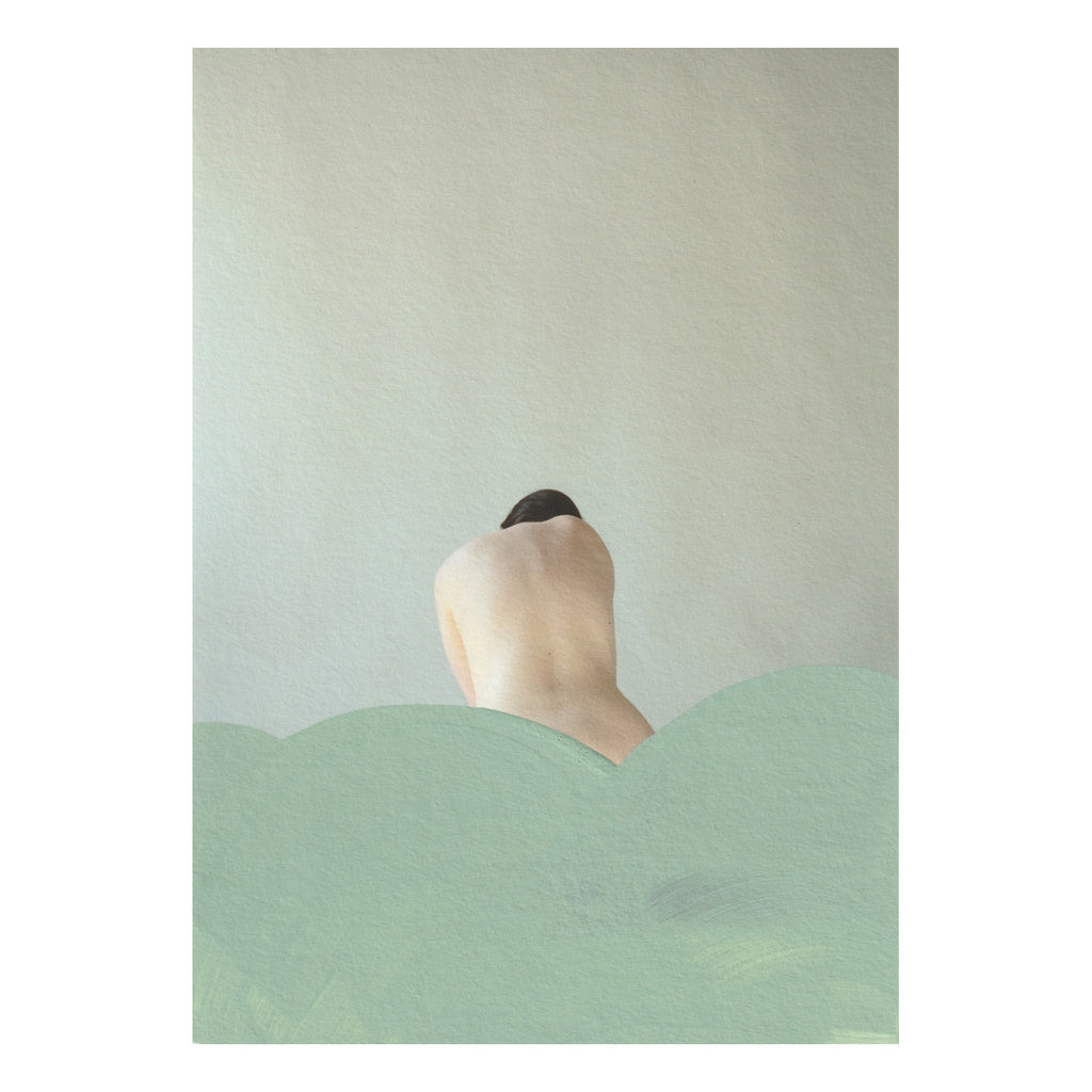 Half Girl Green Hills - Original Art Print