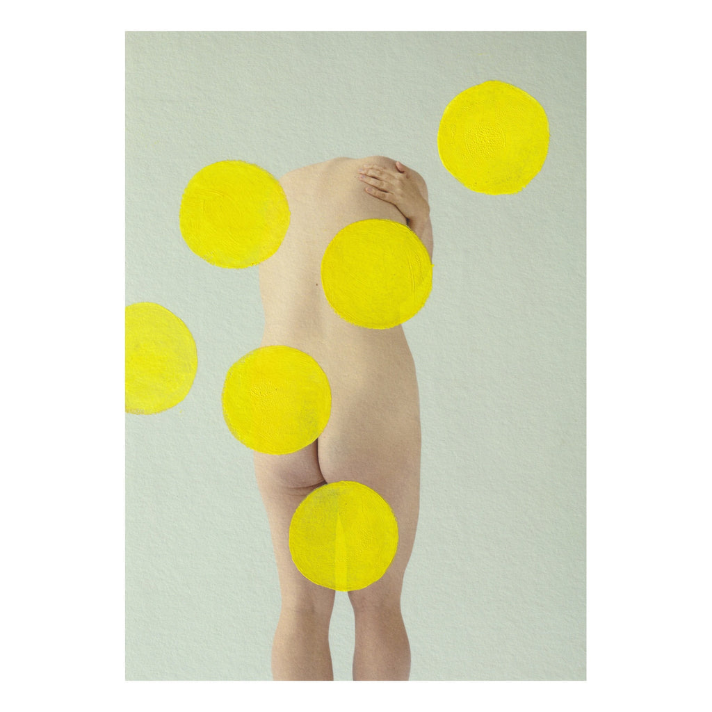 Half Girl Yellow Dots - Original Hand Painted Art Print
