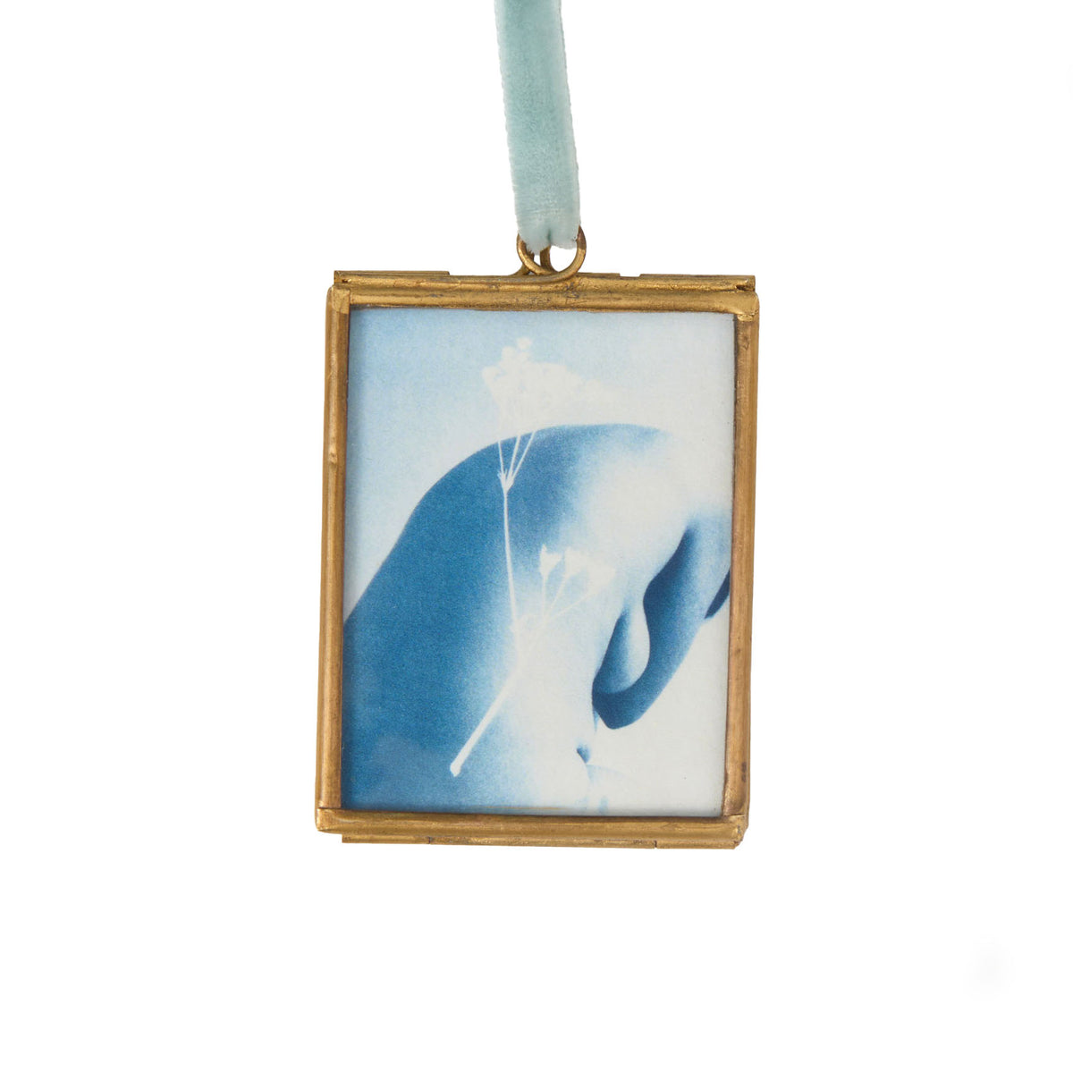 Back Stem - Mini Print in Hanging Brass Frame